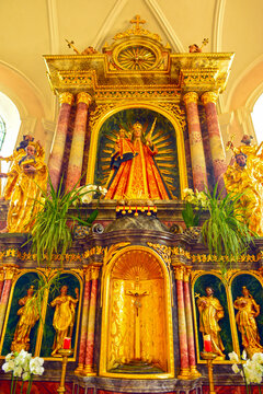 Innenansicht der Wallfahrtskirche Maria Schnee in Bschlabs , Tirol (&Ouml;sterreich)
