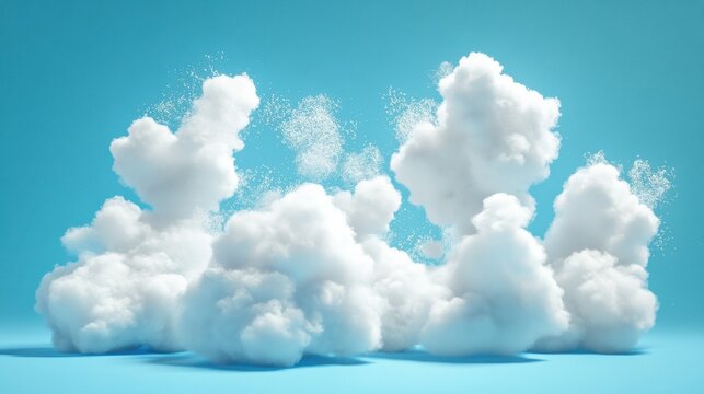White fluffy clouds on a blue sky for ads, a clean, bright, and uplifting background perfect for engaging and cheerful promotional content