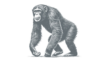 chimpanzee vector  | chimpanzee illustration | chimpanzee silhouette | chimpanzee tattoo | chimpanzee engraving | chimpanzee drawing	