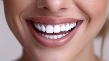 Woman with a white smile and red lips