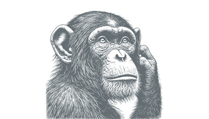 chimpanzee vector    chimpanzee illustration   chimpanzee silhouette   chimpanzee tattoo   chimpanzee engraving   chimpanzee drawing  © CROP MEDIA