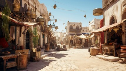 A photo of a traditional Islamic street scene.