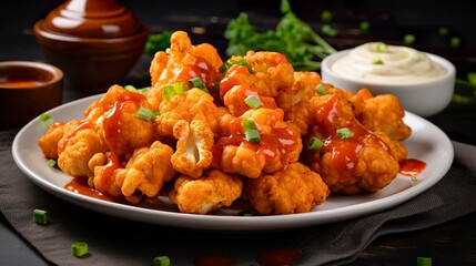A photo of tangy buffalo cauliflower bites