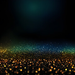 Naklejka premium Vibrant array of glowing particles in a dark setting creating a magical effect