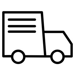 Truck Delivery Shipping Line Icon