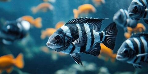 Black and White Striped Fish