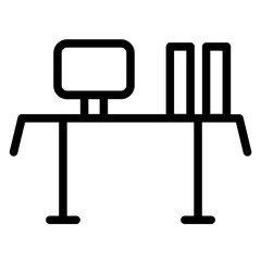 Workplace Office Table Line Icon
