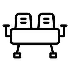 Chair Office Seat Line Icon