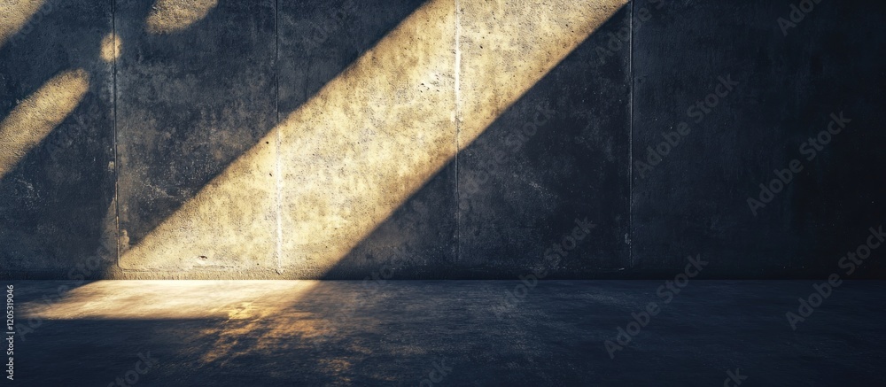 Aufkleber abstract concrete wall with sunlight creating light beam effect on the surface for background