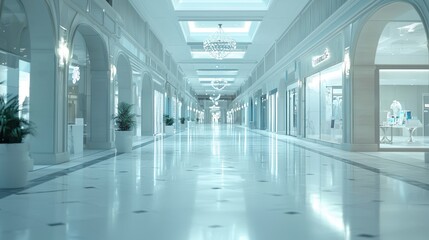 Fototapeta premium Serene Elegance: A Luxurious Shopping Mall Interior