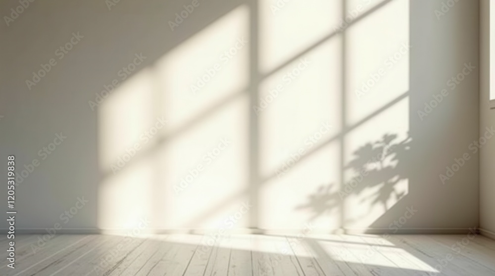 Aufkleber light and shadows from window. mockup of white shadow overlay effect and natural lightning in room i