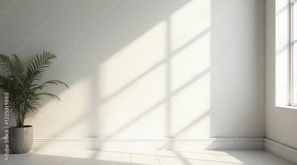 Aufkleber light and shadows from window. mockup of white shadow overlay effect and natural lightning in room i
