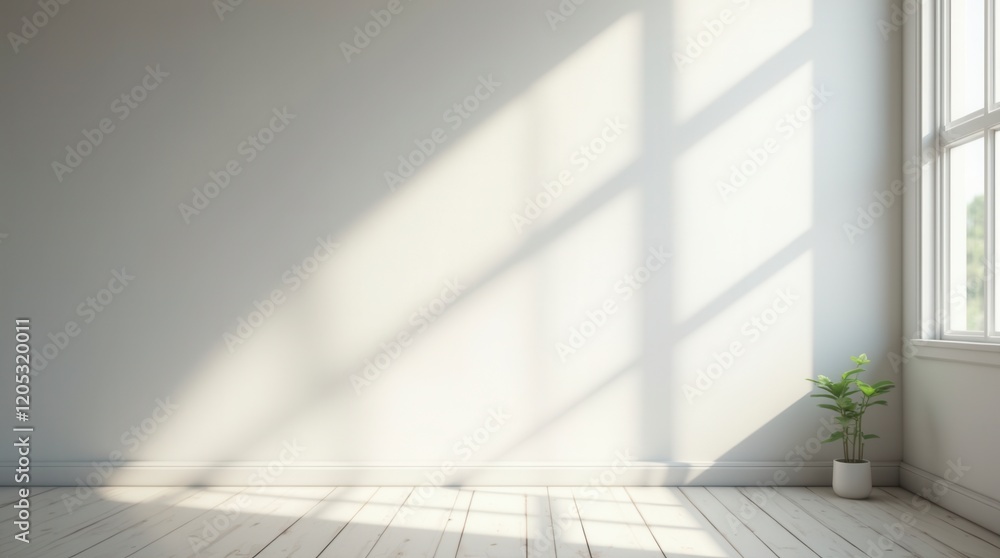 Aufkleber light and shadows from window. mockup of white shadow overlay effect and natural lightning in room i