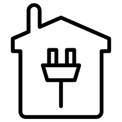 Energy House Smart Line Icon