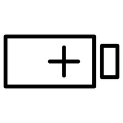 Battery Charge Power Line Icon