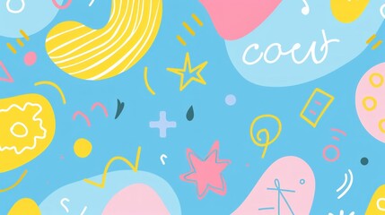 Abstract Colorful Doodle Pattern Background