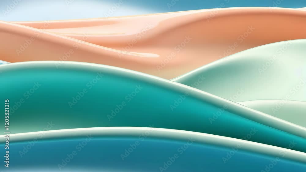 Aufkleber abstract waves of vibrant colors create a serene, fluid atmosphere with smooth textures and dynamic 
