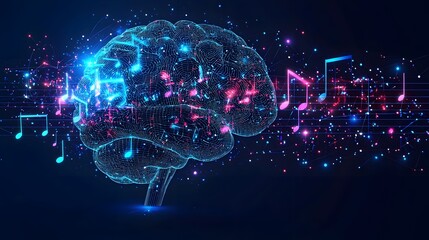 Obraz premium Surreal AI Powered Music Visualizing the Fusion of Technology and Creativity