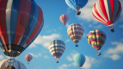 Obraz premium A photo of a hot air balloon festival with multiple