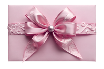 pink bow on white background