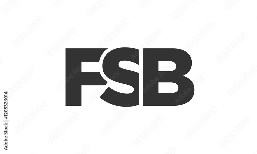 Poster fsb logo design template with strong and modern bold text. initial based vector logotype featuring s