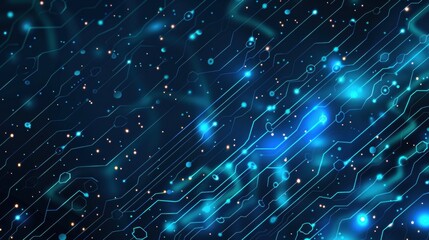 Blue background with a lot of dots and lines