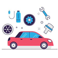 Naklejka premium Sleek Car Icons: Automotive Pictograms & Symbols Set cars sign logo signs logos clean design vector 