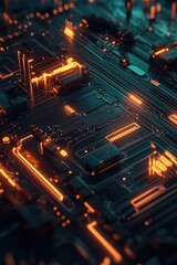 Fototapeta premium Computer Motherboard Close-Up