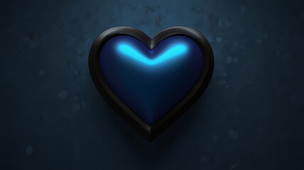 Fototapeta premium A glowing blue heart shape against a dark textured background.