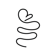 Hand drawn heart line art background white isolated. Vector