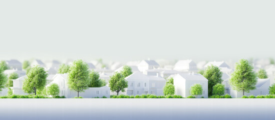 3Dの住宅模型の街並み