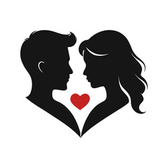 couple with heart vector icon design