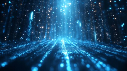 Business growth concept with glowing upward arrows and futuristic technology