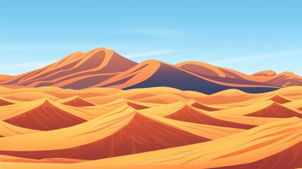 Naklejka premium Desert landscape with a mountain in the background