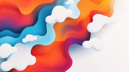 Abstract cloud design for advertising template, a modern and artistic cloud-inspired layout for unique advertisement designs