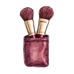 Maroon Makeup Clipart Vector Illustration