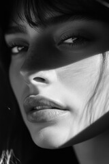 Fototapeta premium Woman's face in black and white