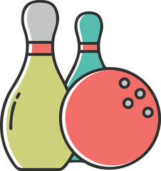 Colorful Bowling Icon - High-Quality Vector for Gaming Graphics