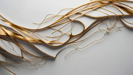 Abstract artistic background. Lines, golden brushstrokes. Textured background. Oil on canvas. modern Art. grey, wallpaper, poster, card, mural, print, wall art