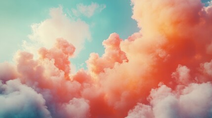 Fototapeta premium Advertising background with natural clouds, a bright and open sky scene featuring realistic cloud textures for promotions