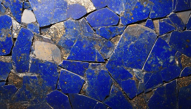 Deep blue lapis lazuli texture with shimmering pyrite flecks, highlighting the elegance and allure of stone texture.