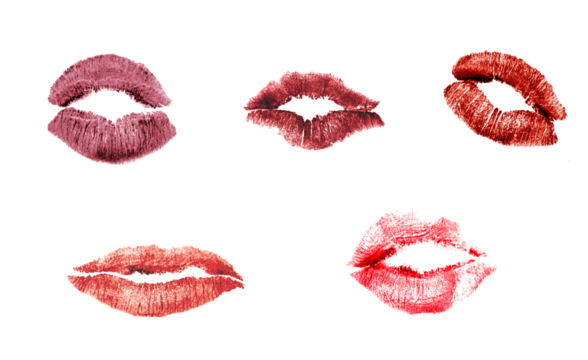 real lip prints with lipstick