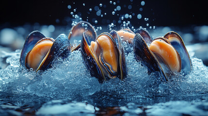 Beautiful close-up of open oyster shells showcasing their natural texture.