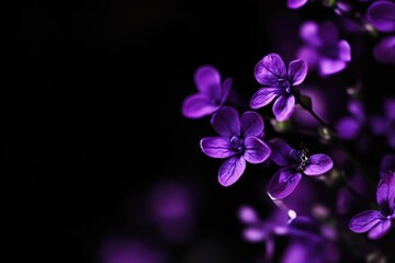 Naklejka premium A detailed view of a bunch of purple flowers