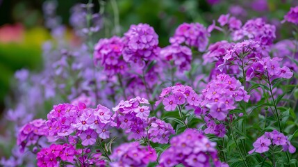Obraz premium A photo of blooming phlox in a garden