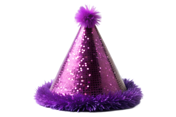 purple party hat isolated on white