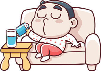 Relaxing Cartoon Character Vector - Perfect for Fun and Creative Projects