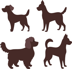 Silhouette Dog Vector Set - Perfect for Pet and Animal Projects