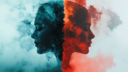 a split image showing two different interpretations of the same event, with one side highlighting internal attributions (e.g., personality traits) and the other external attributions (e.g., situationa