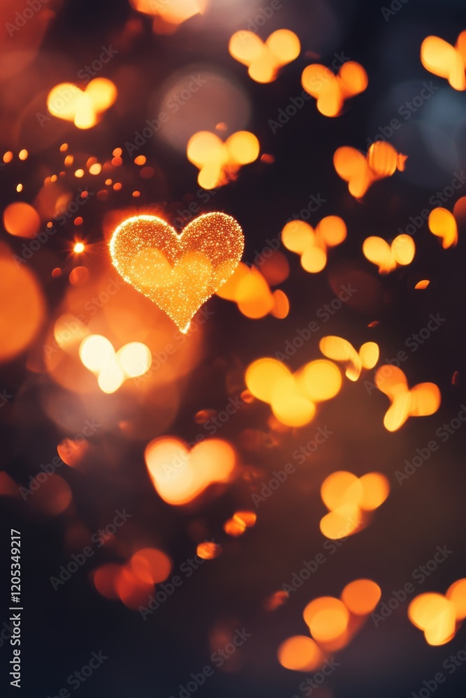 Poster a heart shaped object is centered on a blurred background, providing a simple and abstract design fo